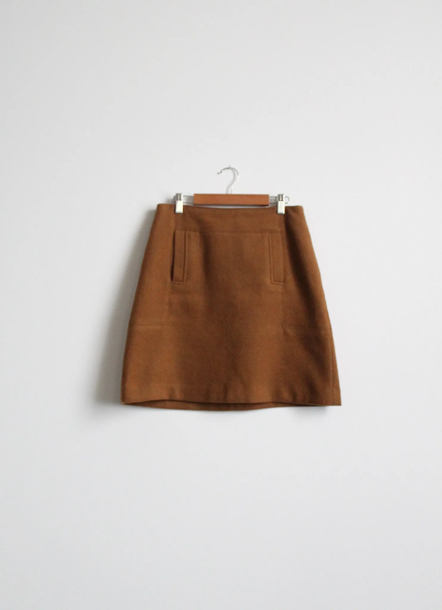 chestnut wool mini skirt