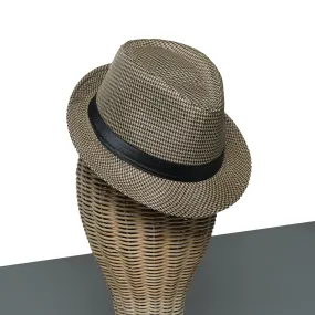 Chokore Fedora Hat in Houndstooth Pattern (Khaki)