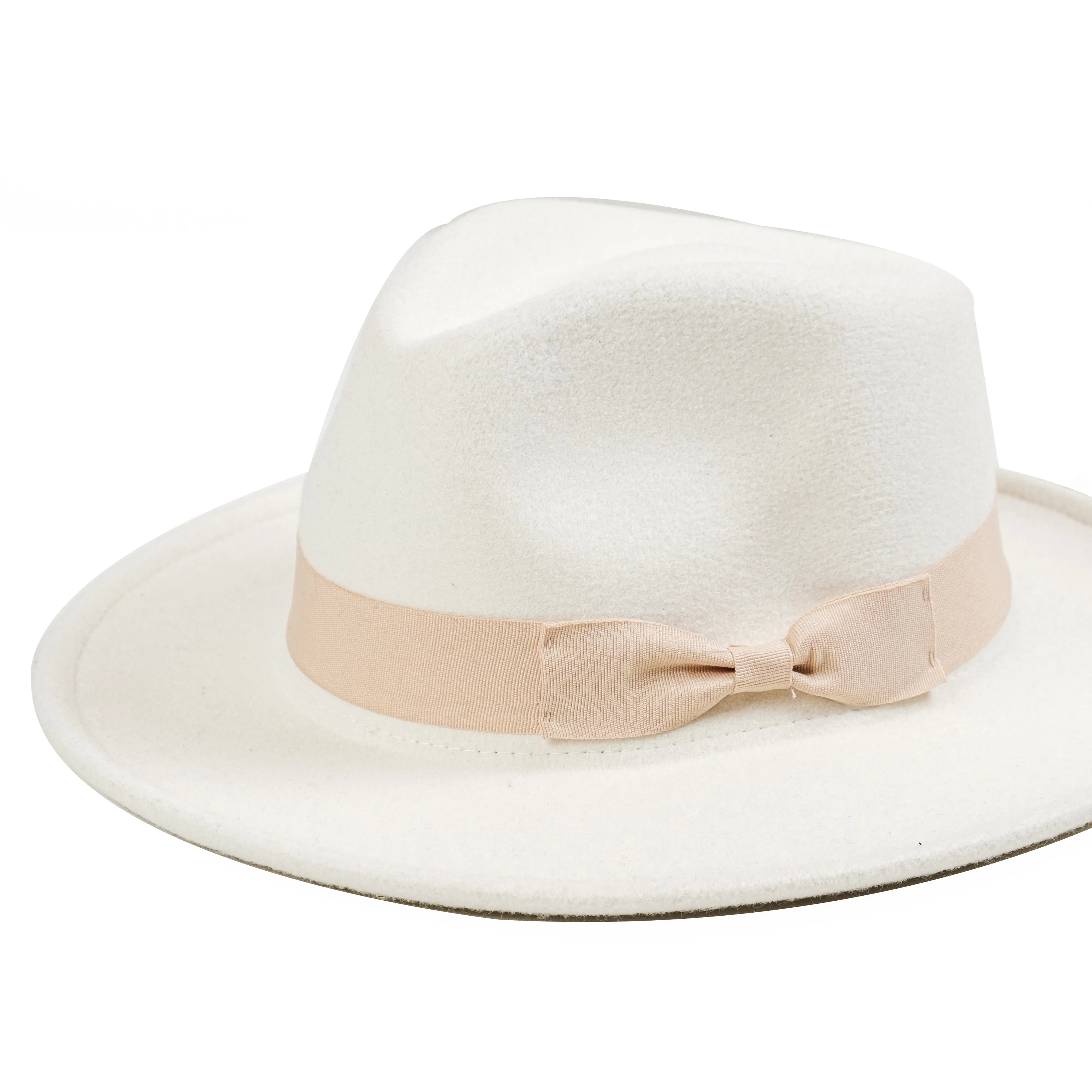 Chokore Fedora Hat with Bow Ribbon (White)