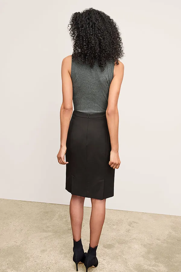 Cobble Hill Skirt - Washable Wool Twill :: Black