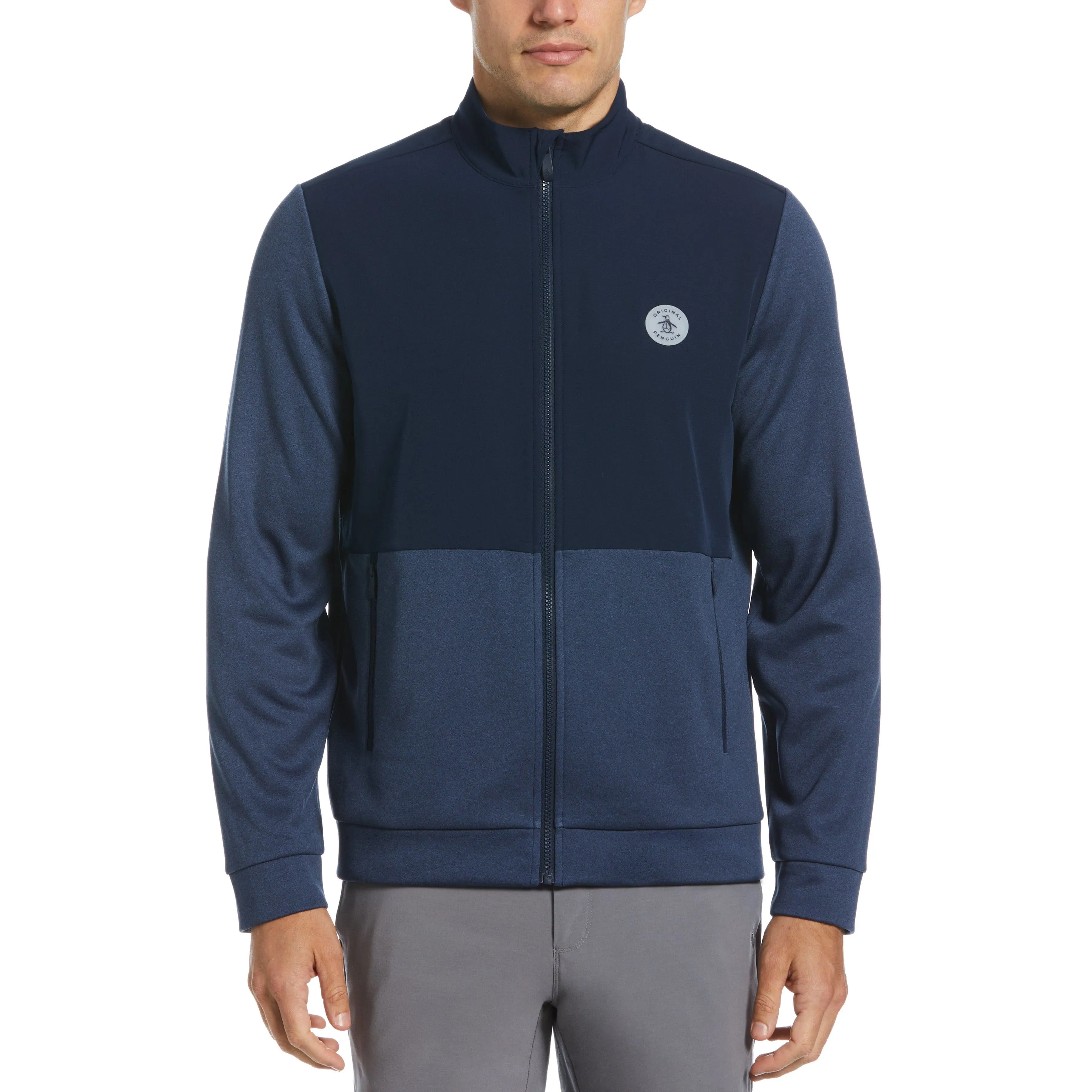 Color Block Fleece Full Zip Golf Jacket