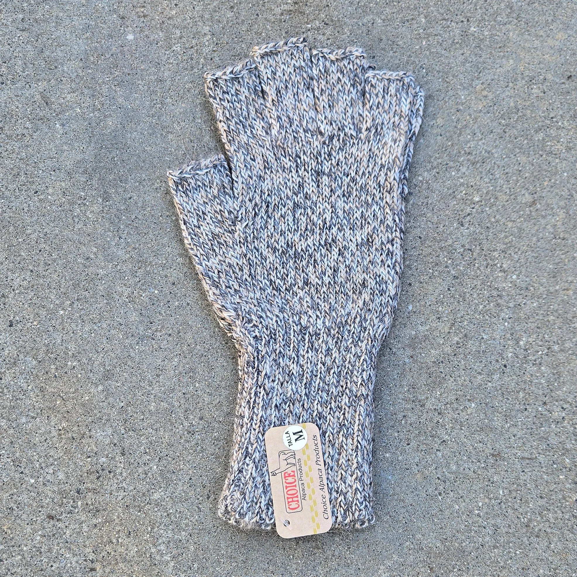 Colorful 100% Alpaca Fingerless Knit Alpaca Gloves