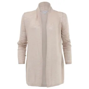 Contrast Trim Cardi in Champagne