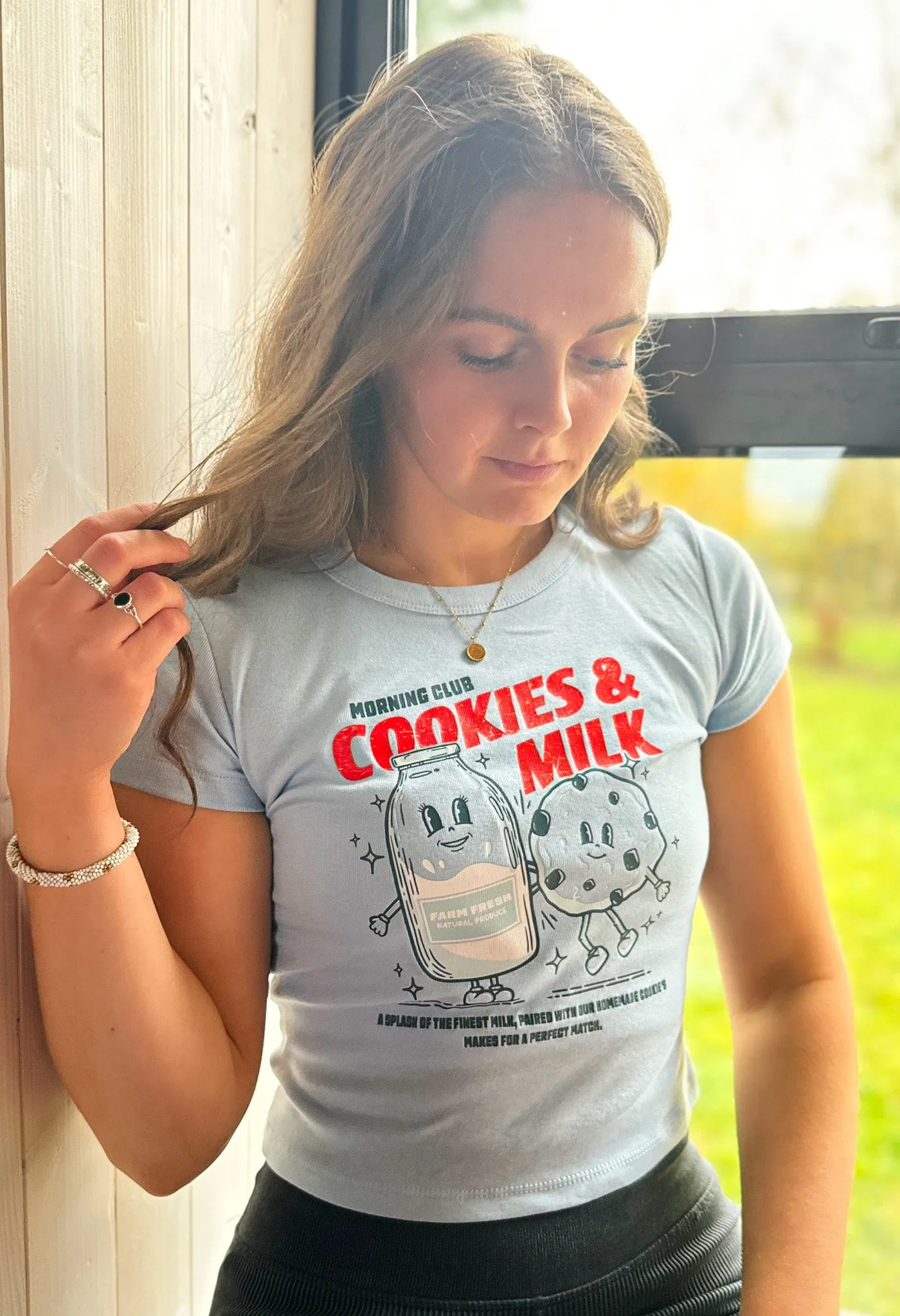 Cookies & Milk Printed Micro Rib Baby Tee