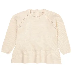 COPENHAGEN COLORS Cream Knitted Pullover w. Frill