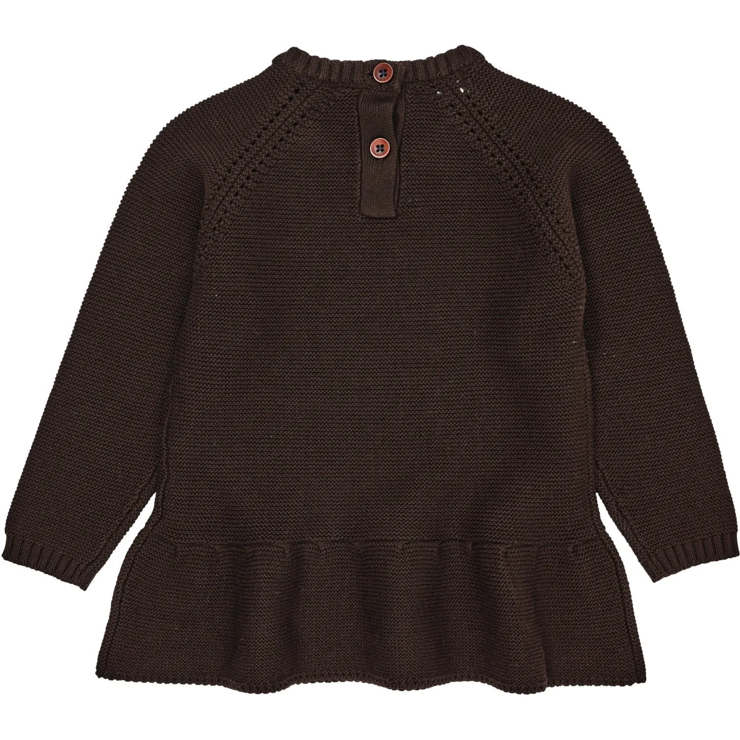 COPENHAGEN COLORS Dk Brown Knitted Pullover W. Frill