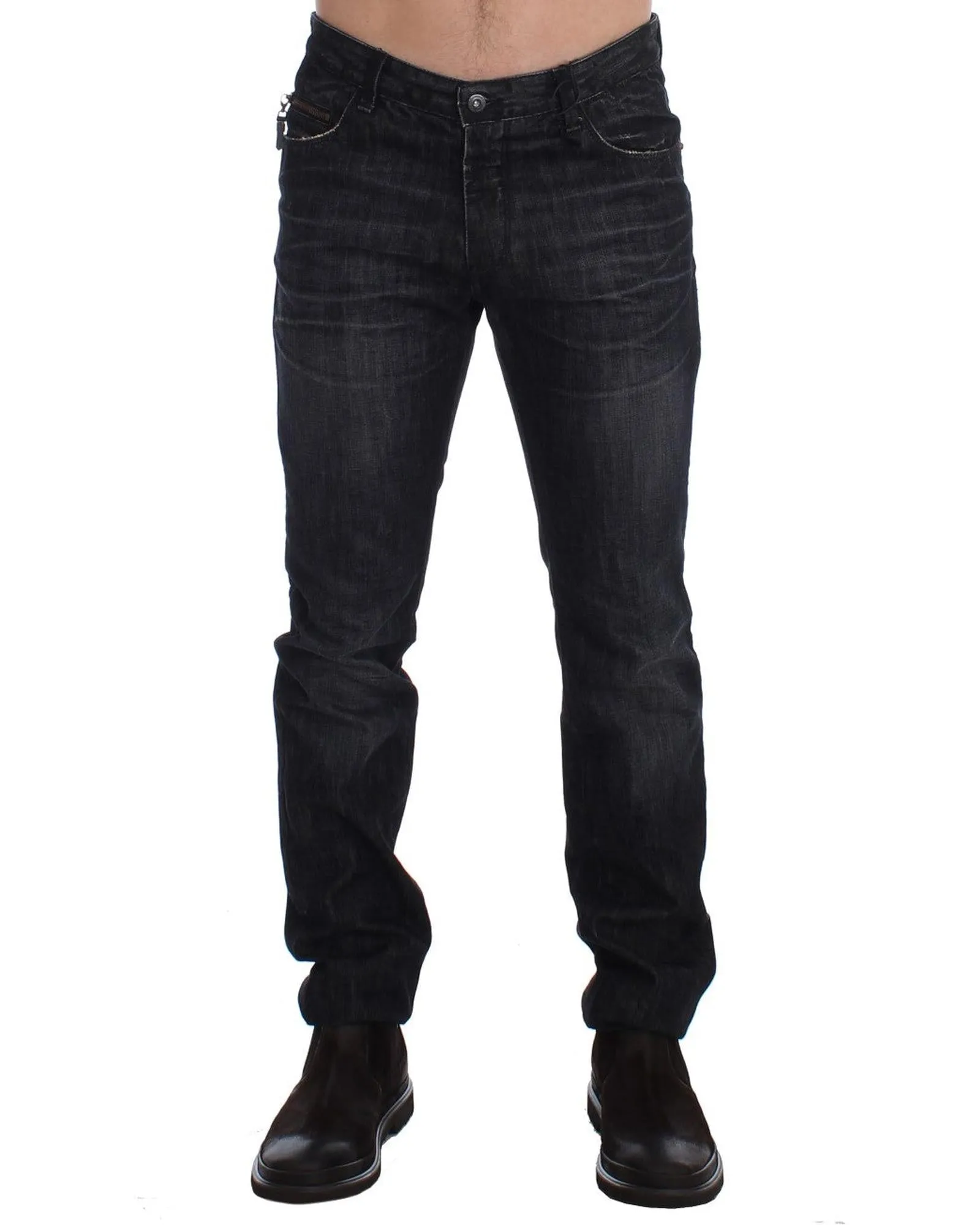 Costume National Mens Black Straight Leg Jeans