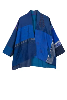 COTTON SILK SW PATCH KANTHA MINI KIMONO JACKET