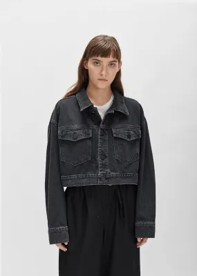 Cropped Oversized Denim Jacket