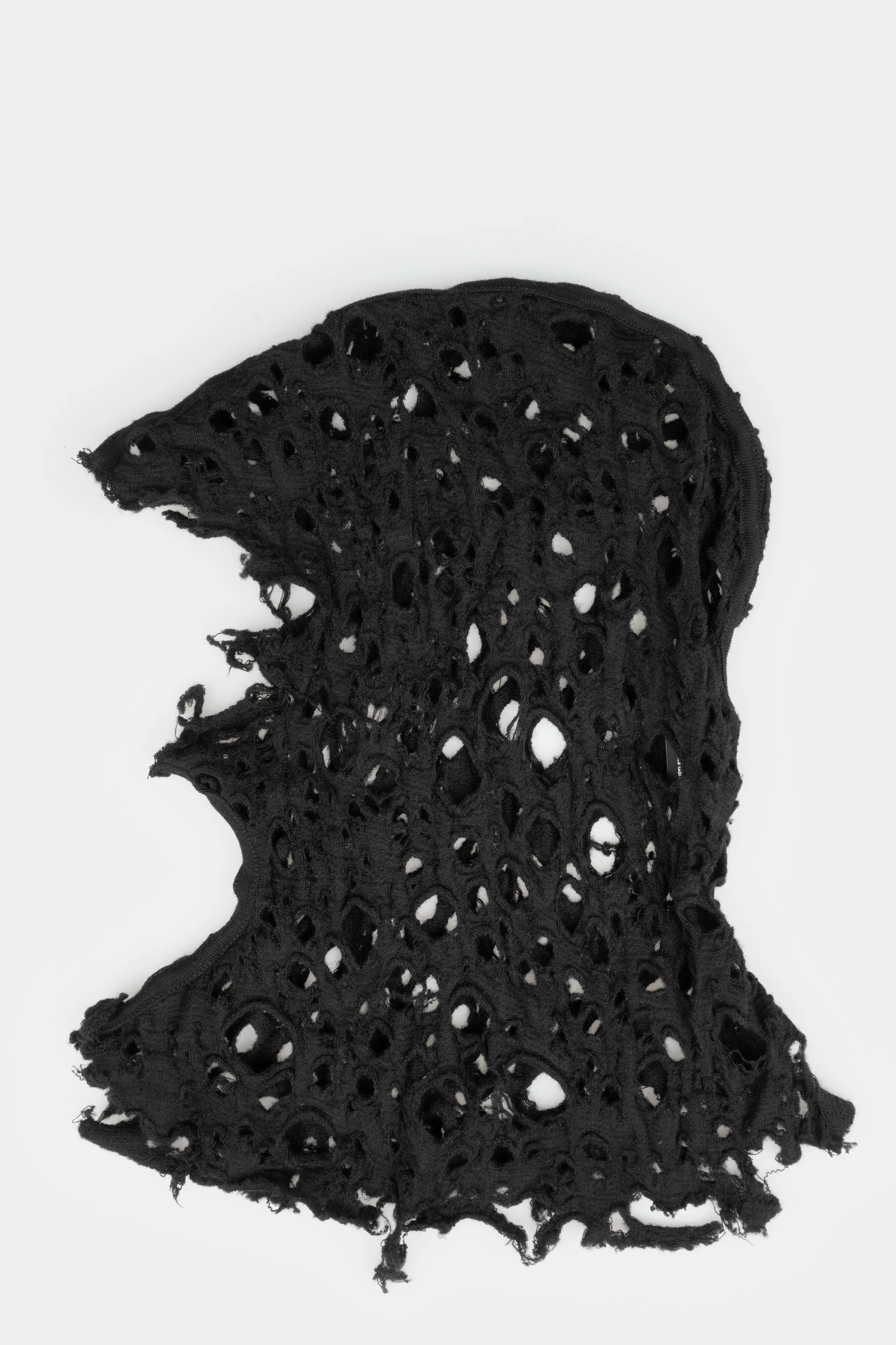 Damaged wool knit jacquard balaclava