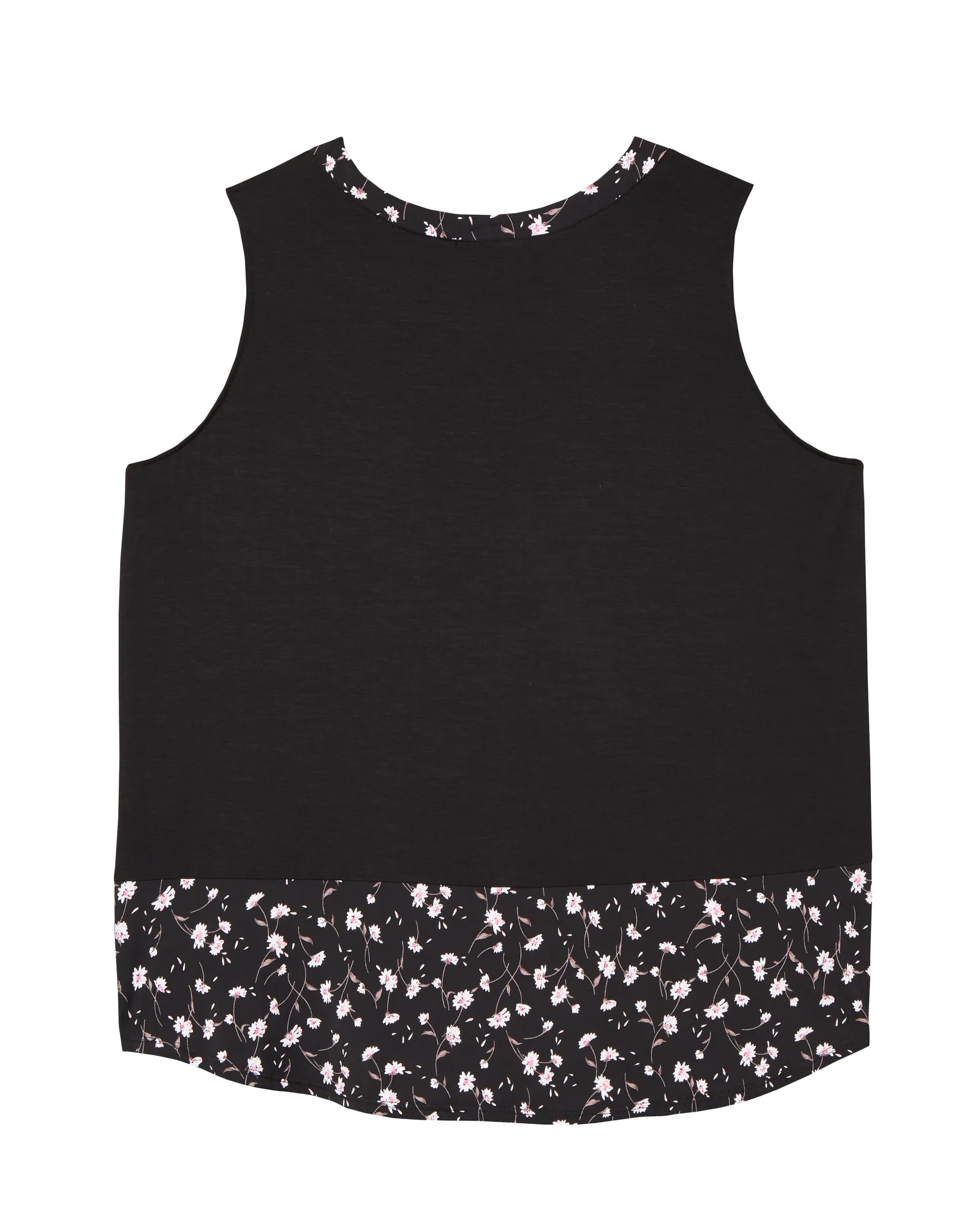 Darla Knit Woven Tank | Black / White