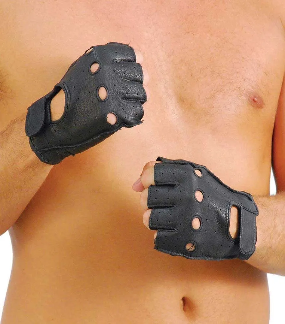 Deerskin Fingerless Leather Gloves #G31VNK