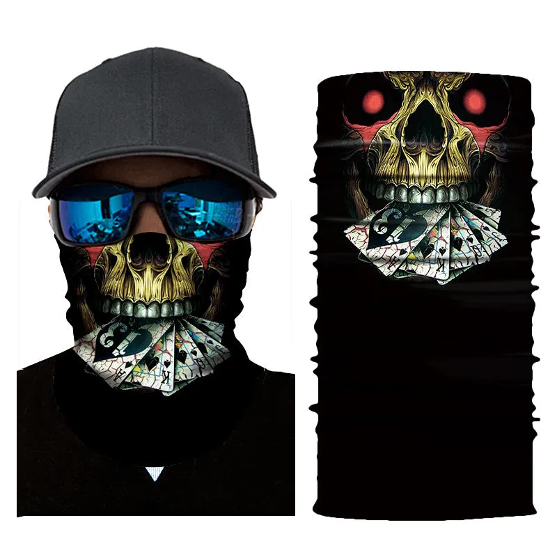 Digital Printing Magic Variety Multifunctional Skull Horror Clown Outdoor Sports Scarf