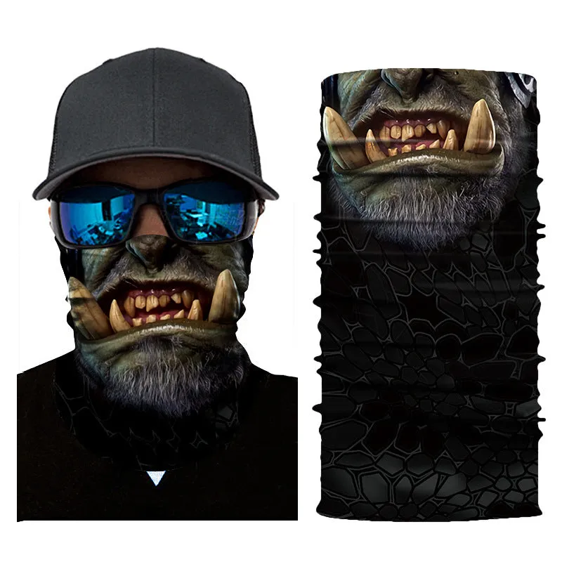 Digital Printing Magic Variety Multifunctional Skull Horror Clown Outdoor Sports Scarf