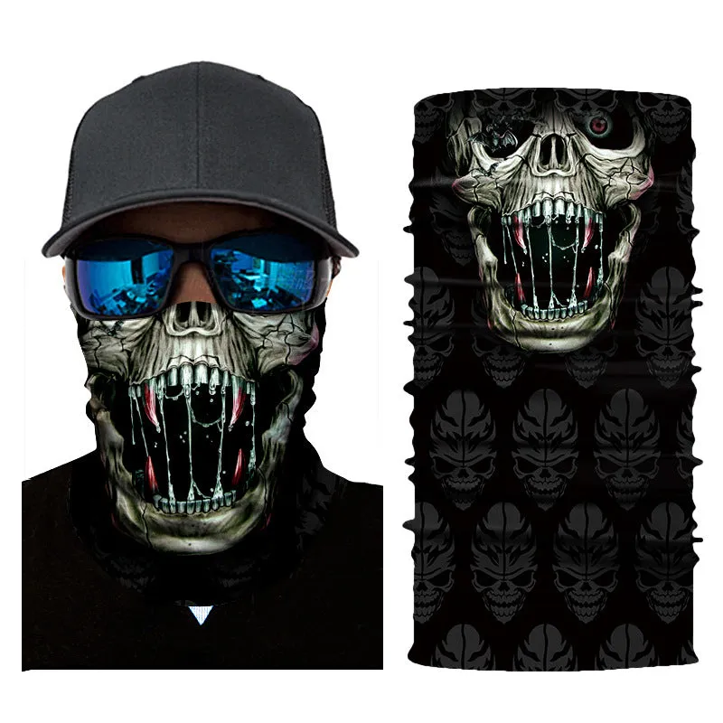 Digital Printing Magic Variety Multifunctional Skull Horror Clown Outdoor Sports Scarf