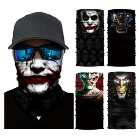 Digital Printing Magic Variety Multifunctional Skull Horror Clown Outdoor Sports Scarf