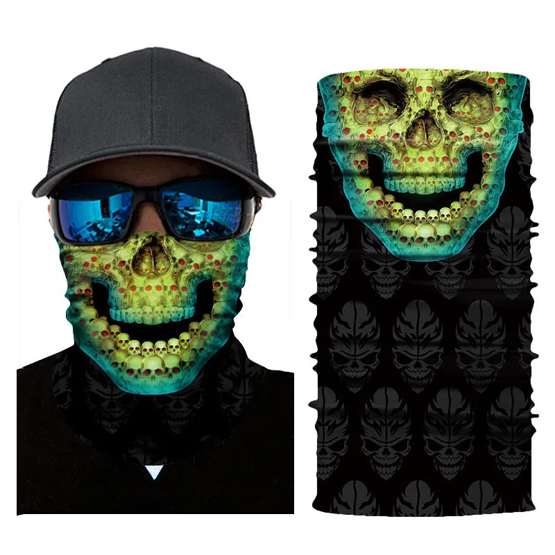 Digital Printing Magic Variety Multifunctional Skull Horror Clown Outdoor Sports Scarf