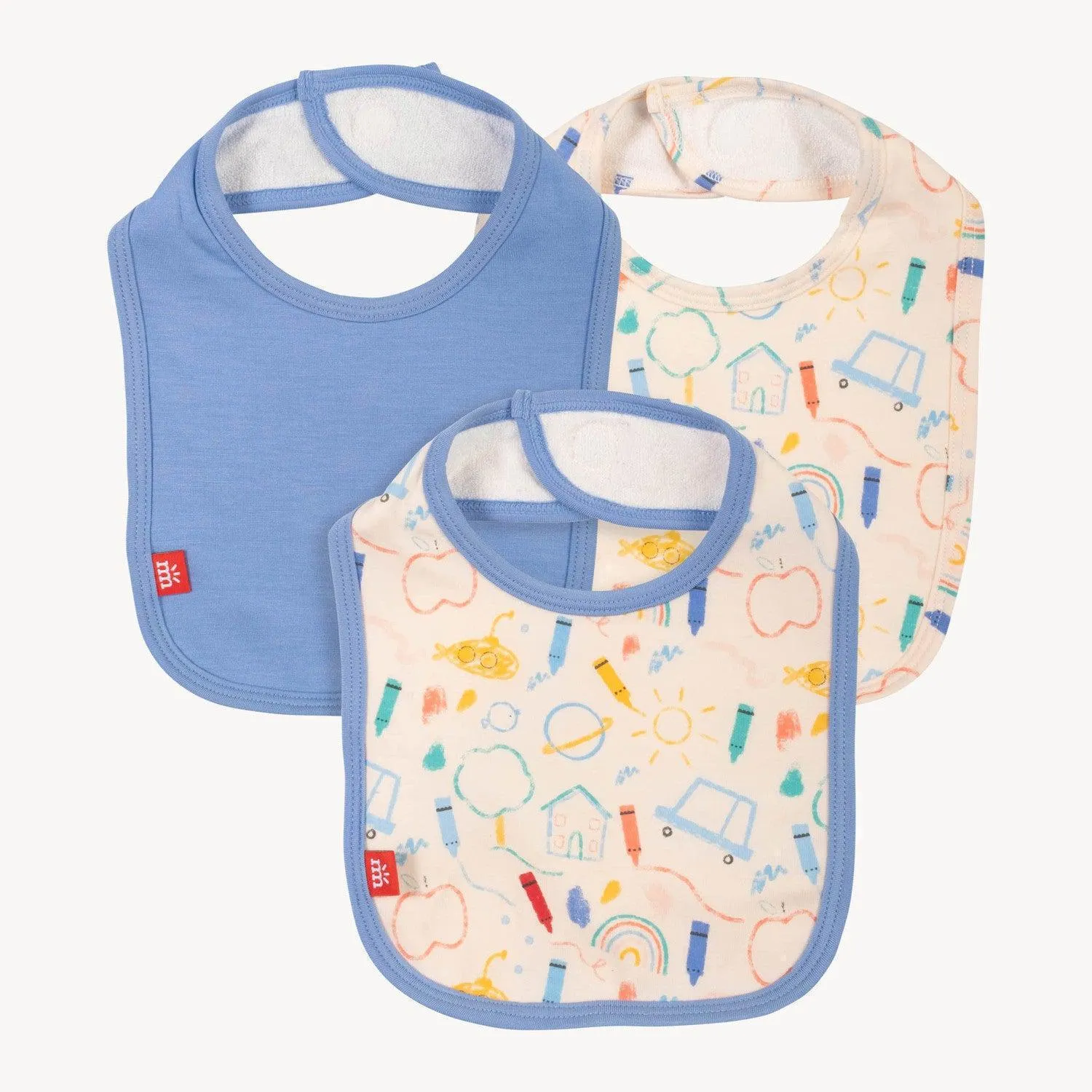 doodle pop modal magnetic stay dry infant bib 3-pack