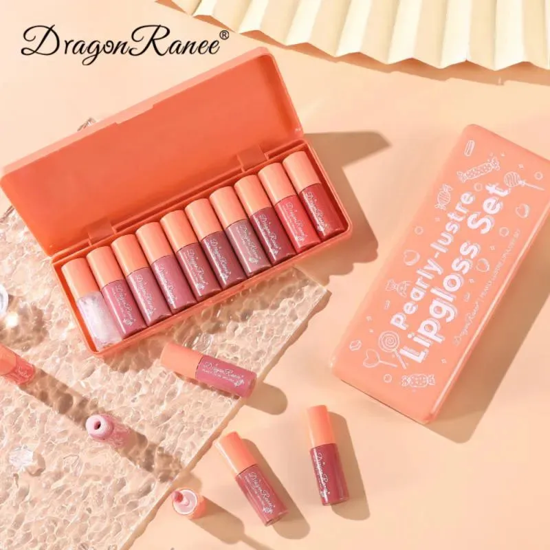 Dragon Ranee 10 Pieces Velvet Matte Pink Waterproof Lip Gloss for Girls DR23