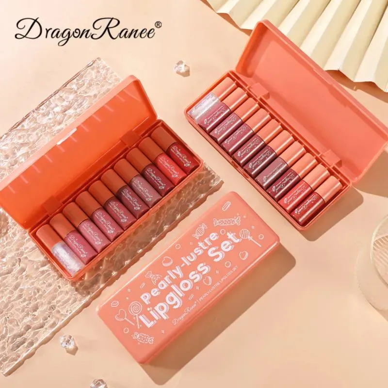 Dragon Ranee 10 Pieces Velvet Matte Pink Waterproof Lip Gloss for Girls DR23