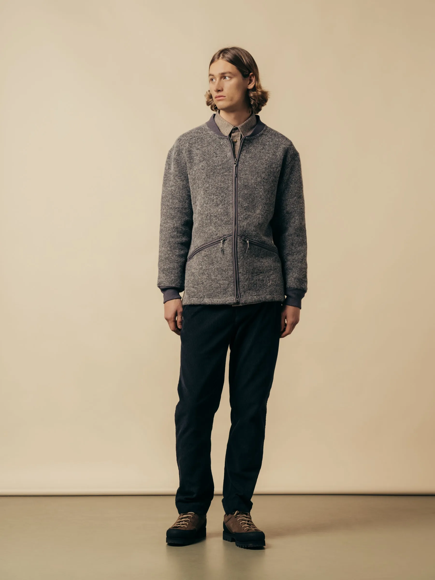 Dreghorn Fleece In Grey Italian Wool