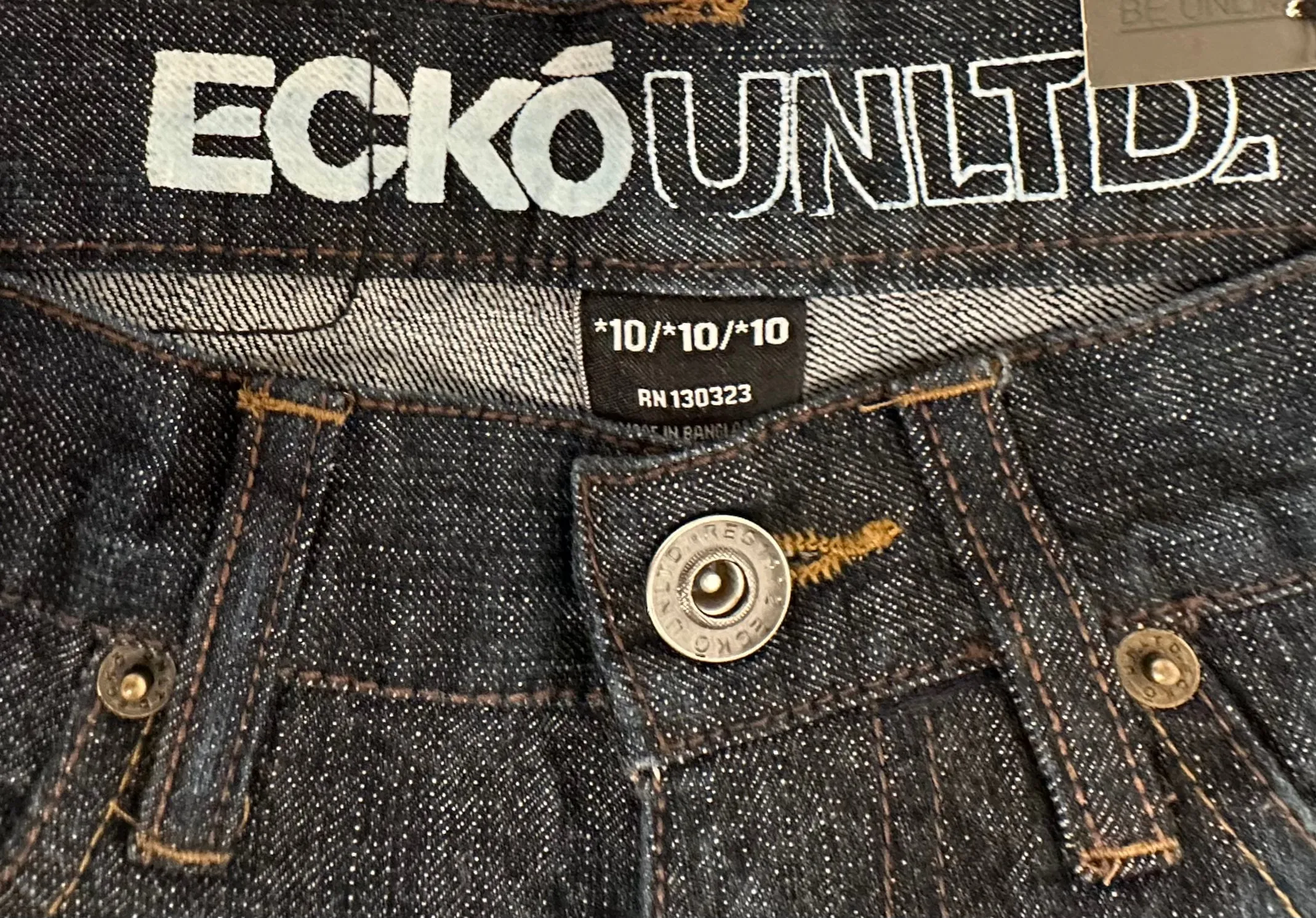 *ECKO UNLTD* DENIM JEANS FOR YOUTH (DARK BLUE) (WAIST 27” LEG 10”)