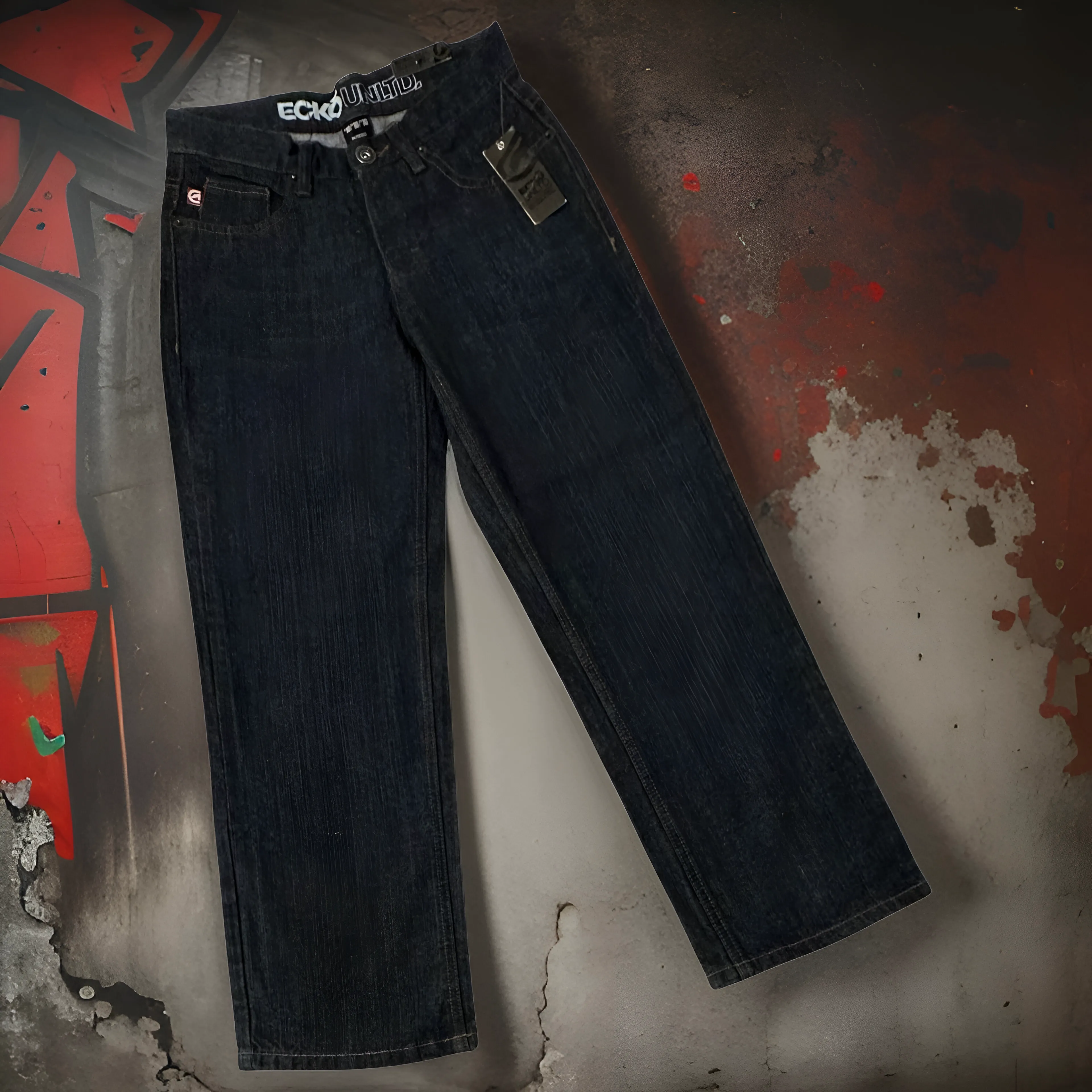 *ECKO UNLTD* DENIM JEANS FOR YOUTH (DARK BLUE) (WAIST 27” LEG 10”)