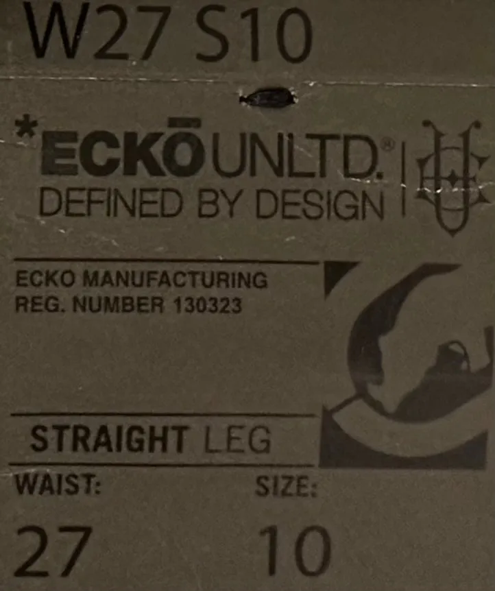 *ECKO UNLTD* DENIM JEANS FOR YOUTH (DARK BLUE) (WAIST 27” LEG 10”)