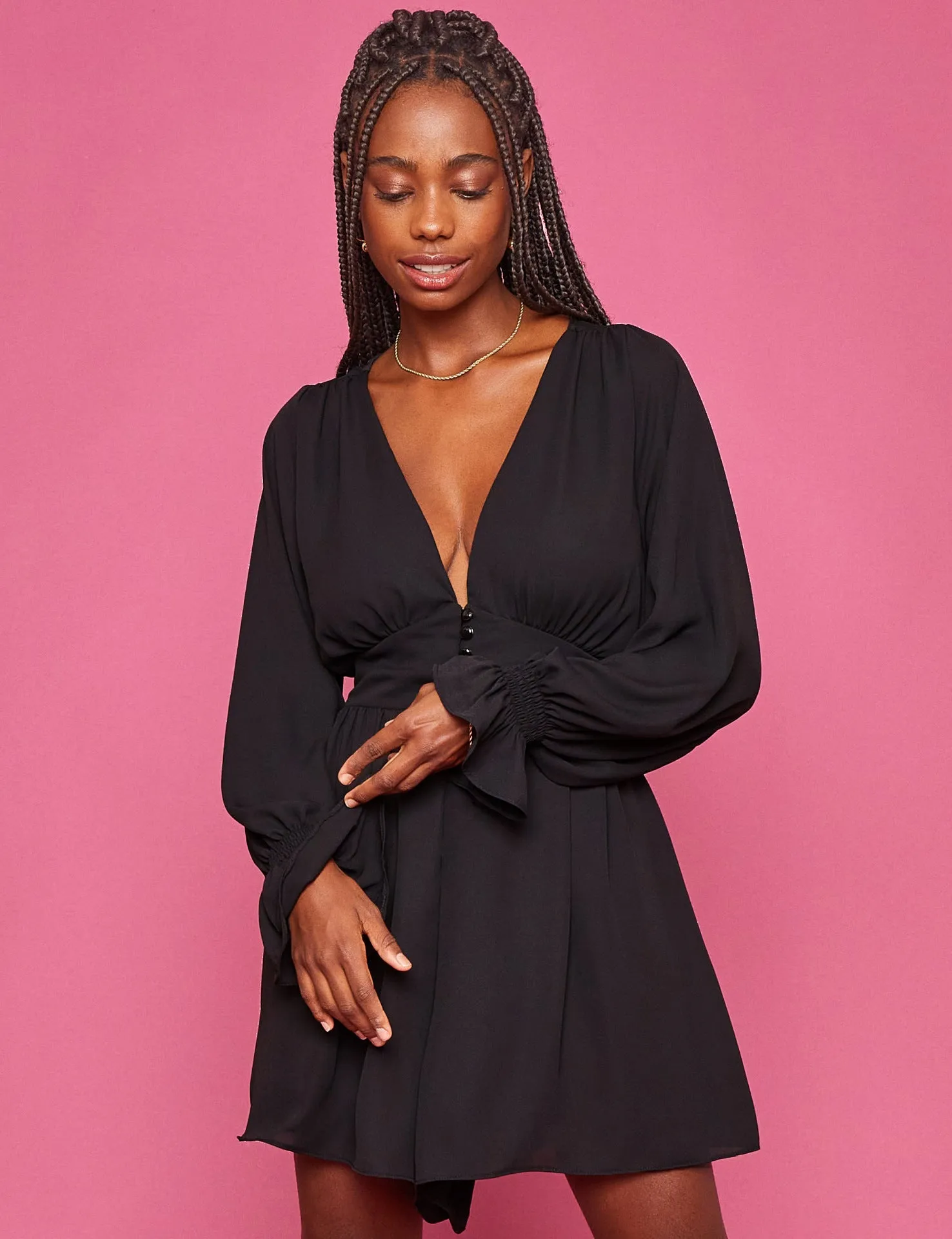 Elegant Deep V Plunge Plunge Bell Sleeve High Waist Loose Wide Legs Romper