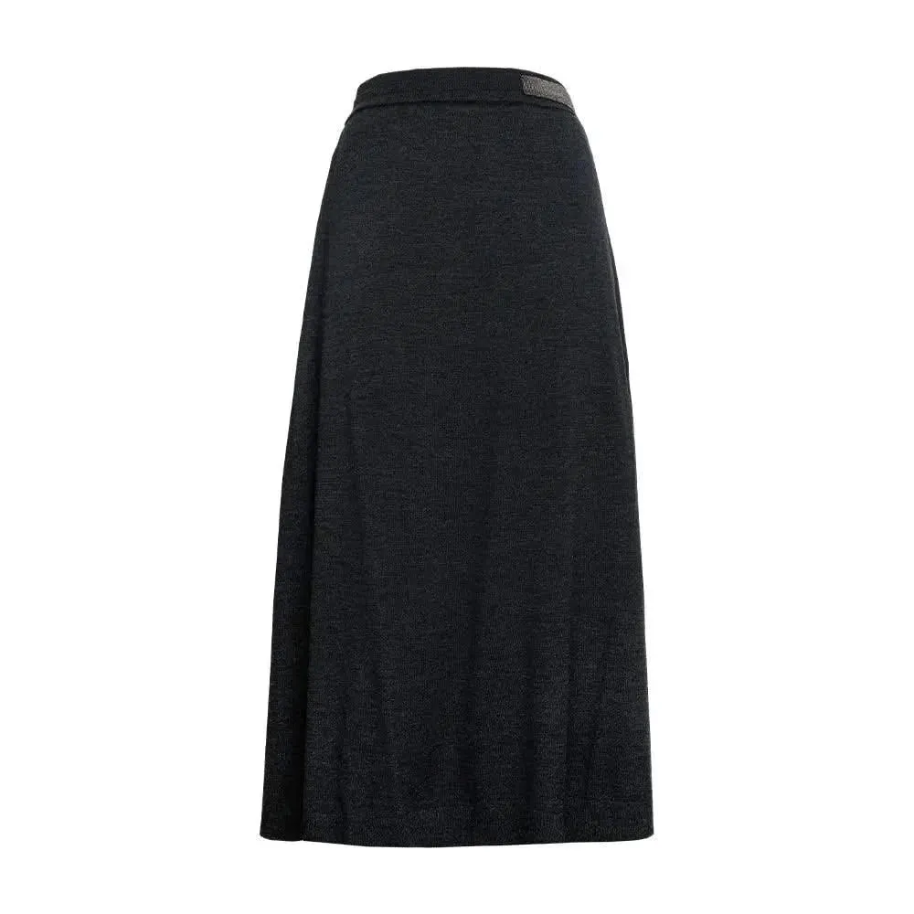 Elegant Merino Wool and Silk A-Line Skirt