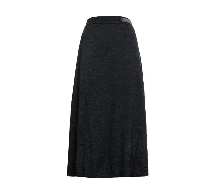 Elegant Merino Wool and Silk A-Line Skirt