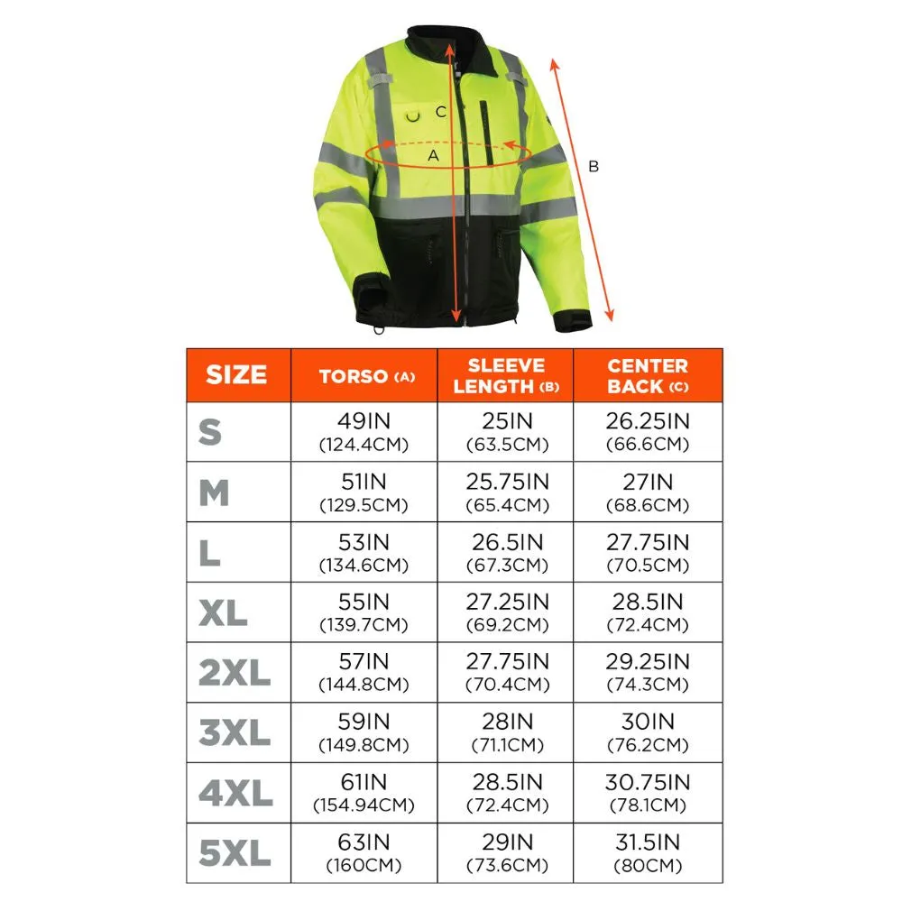 Ergodyne 23439 #8351 5XL Orange Hi-Vis Windbreaker Water-Resistant Jacket