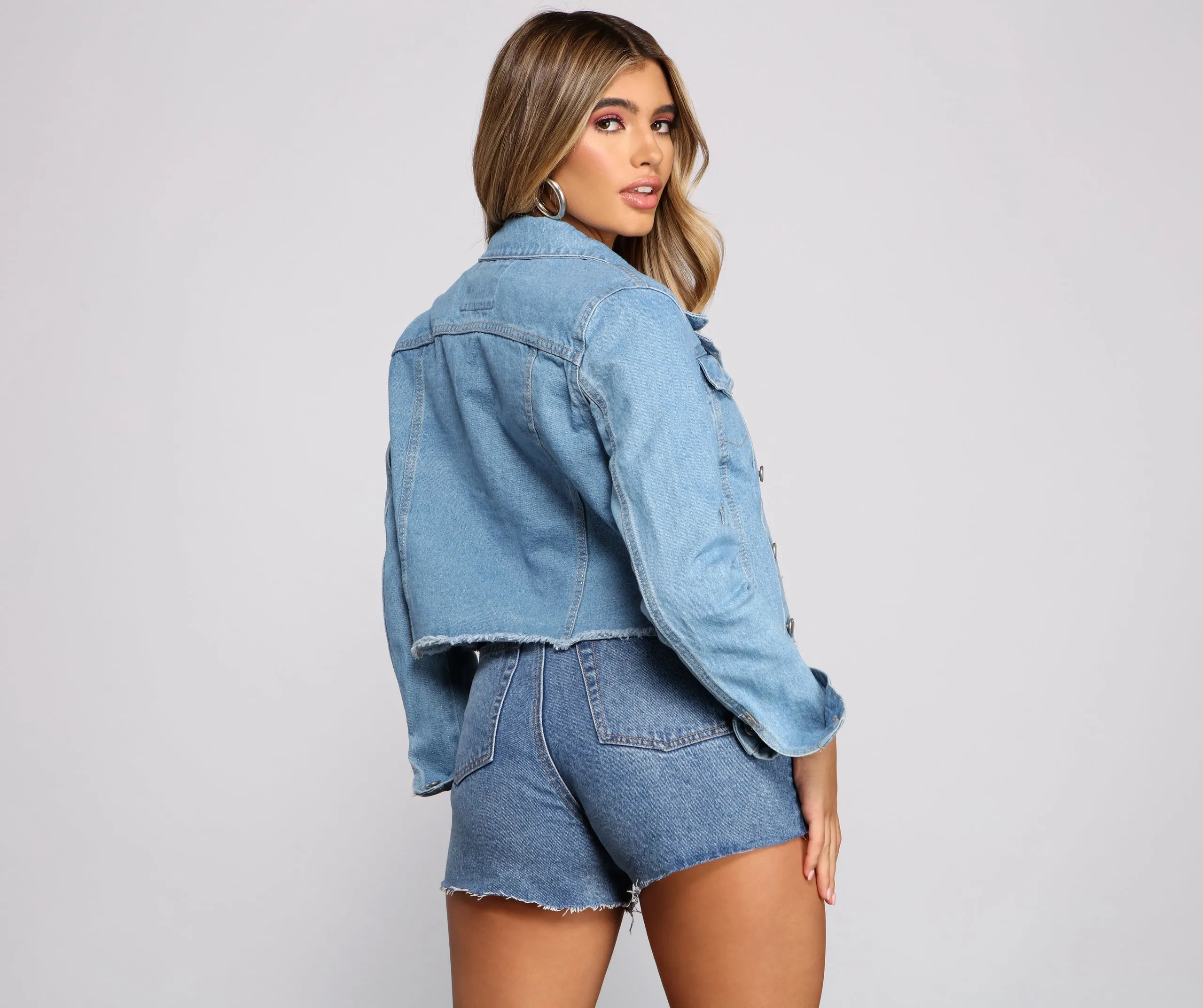 Fab And Frayed Cropped Denim Jacket