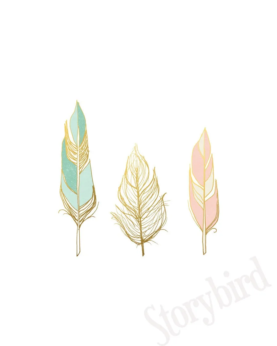 Feathers wall art print