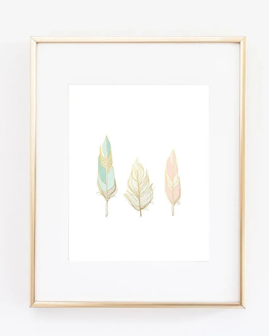 Feathers wall art print