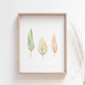 Feathers wall art print