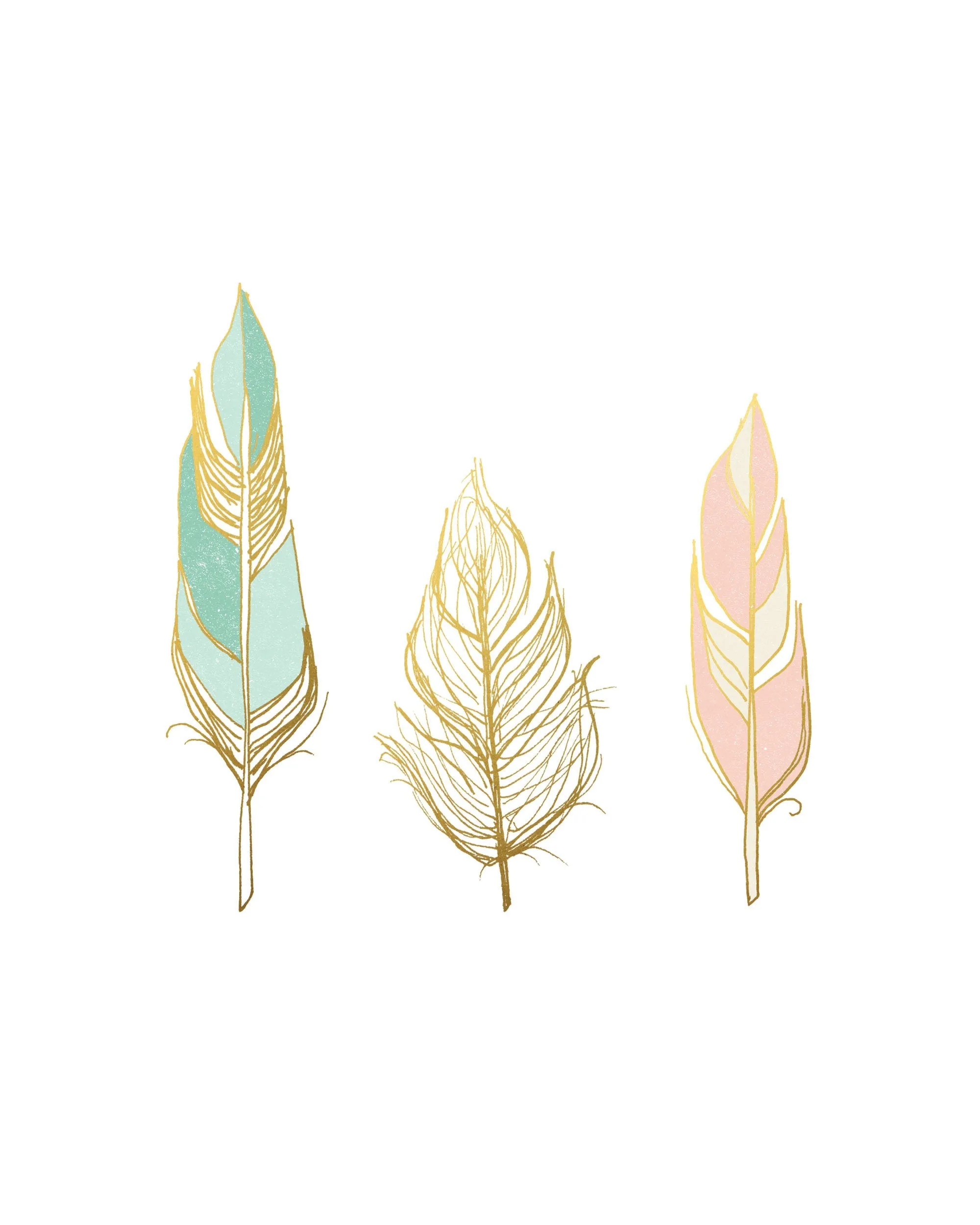 Feathers wall art print