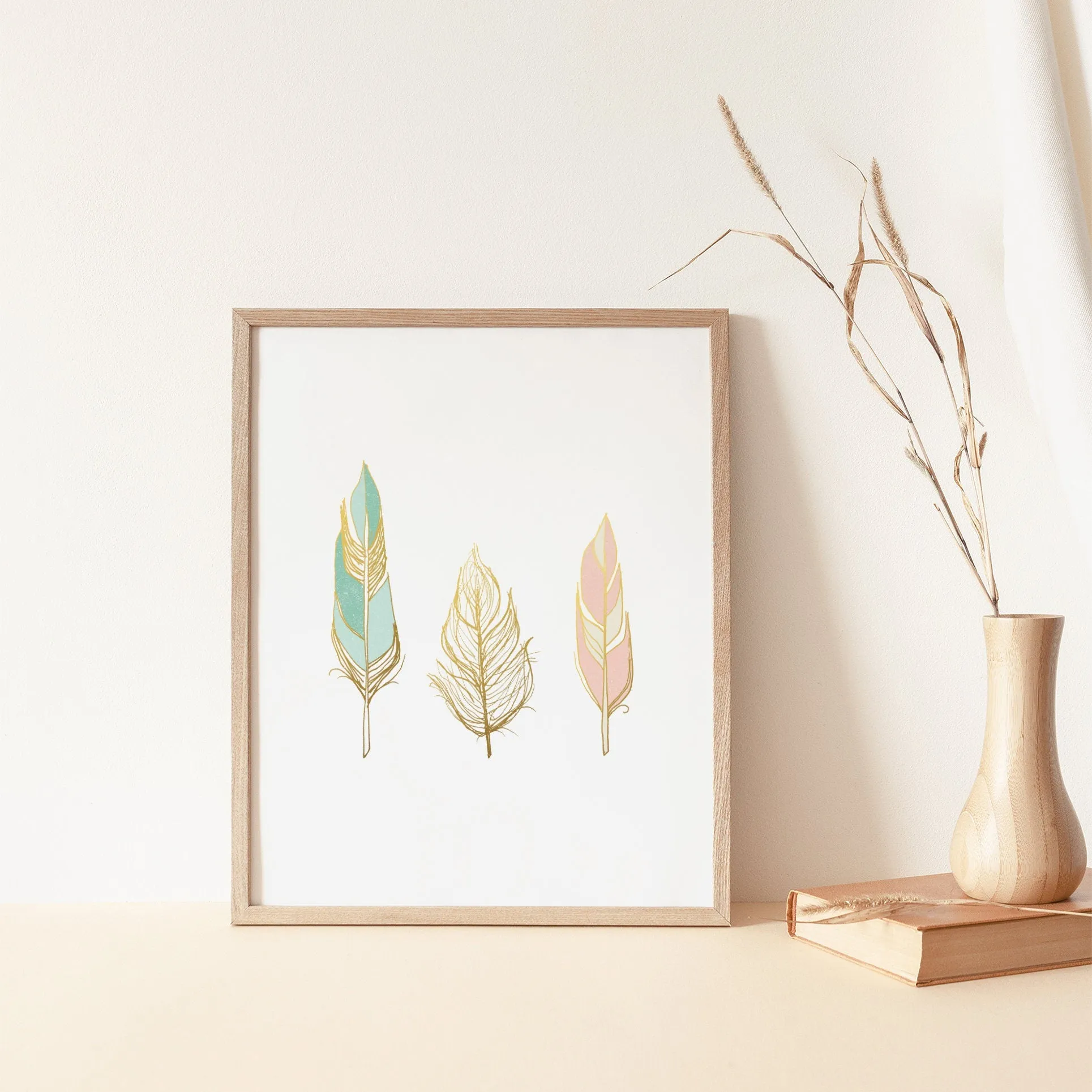 Feathers wall art print