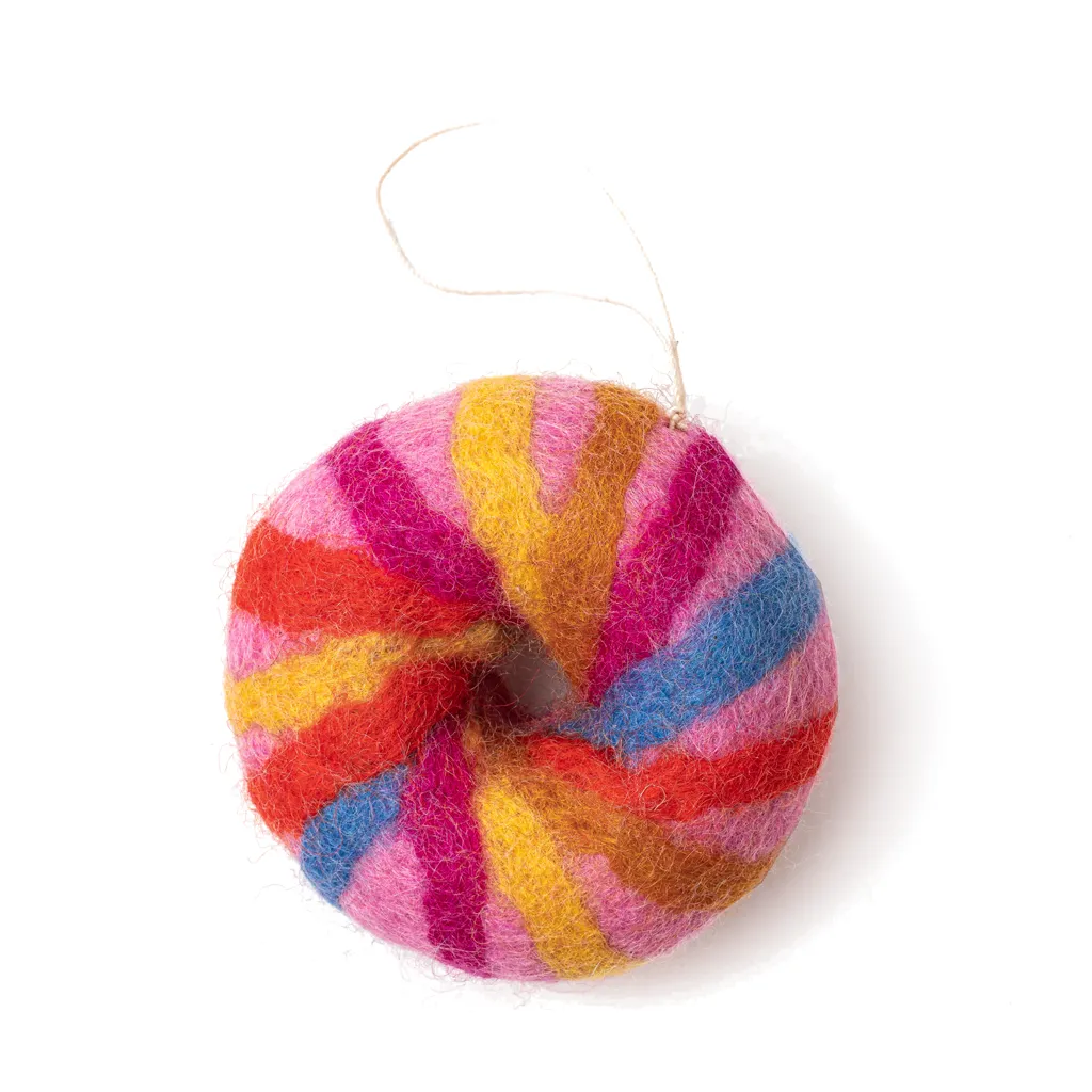 Felt NYC Rainbow Bagel Ornament