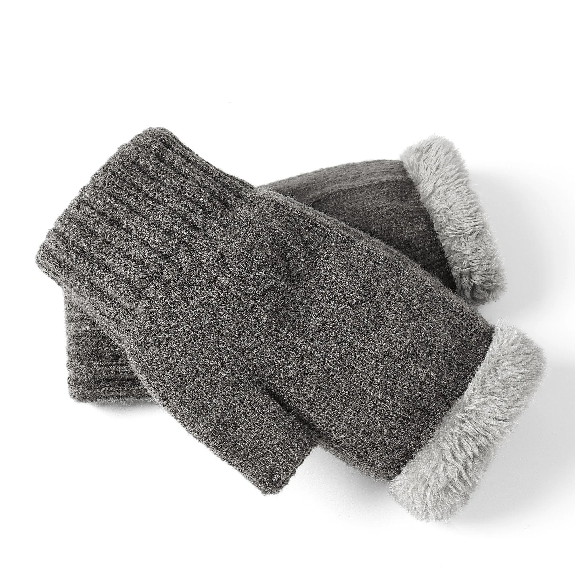 Fingerless Ultra Plush Knit Gloves