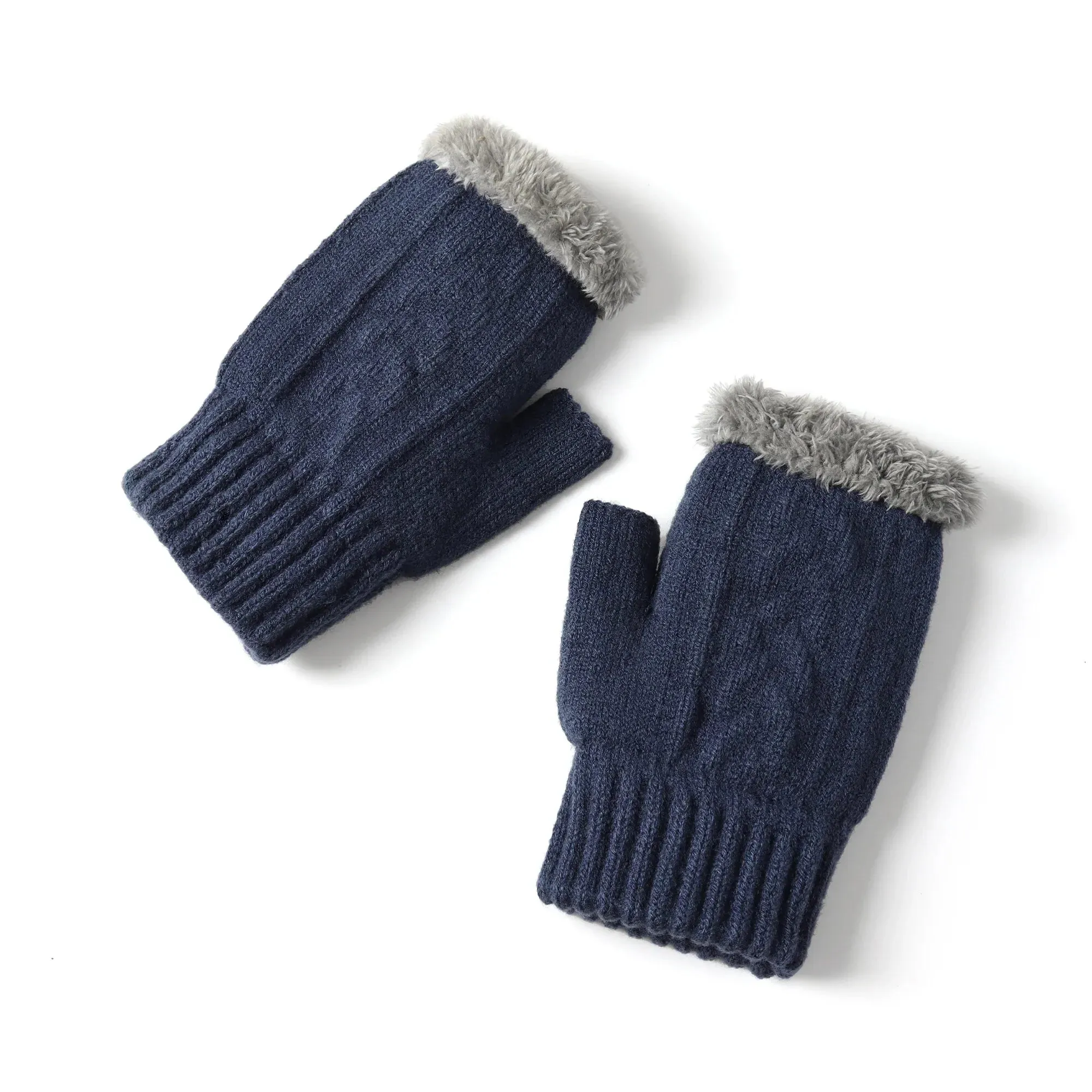 Fingerless Ultra Plush Knit Gloves