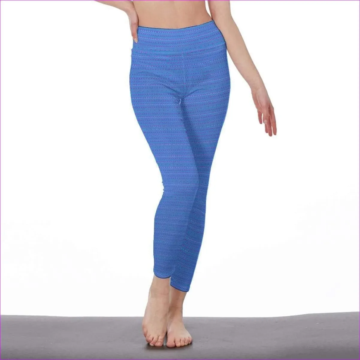 Fishnet Candy Womens High Waist Leggings | Side Stitch Closure-Blue