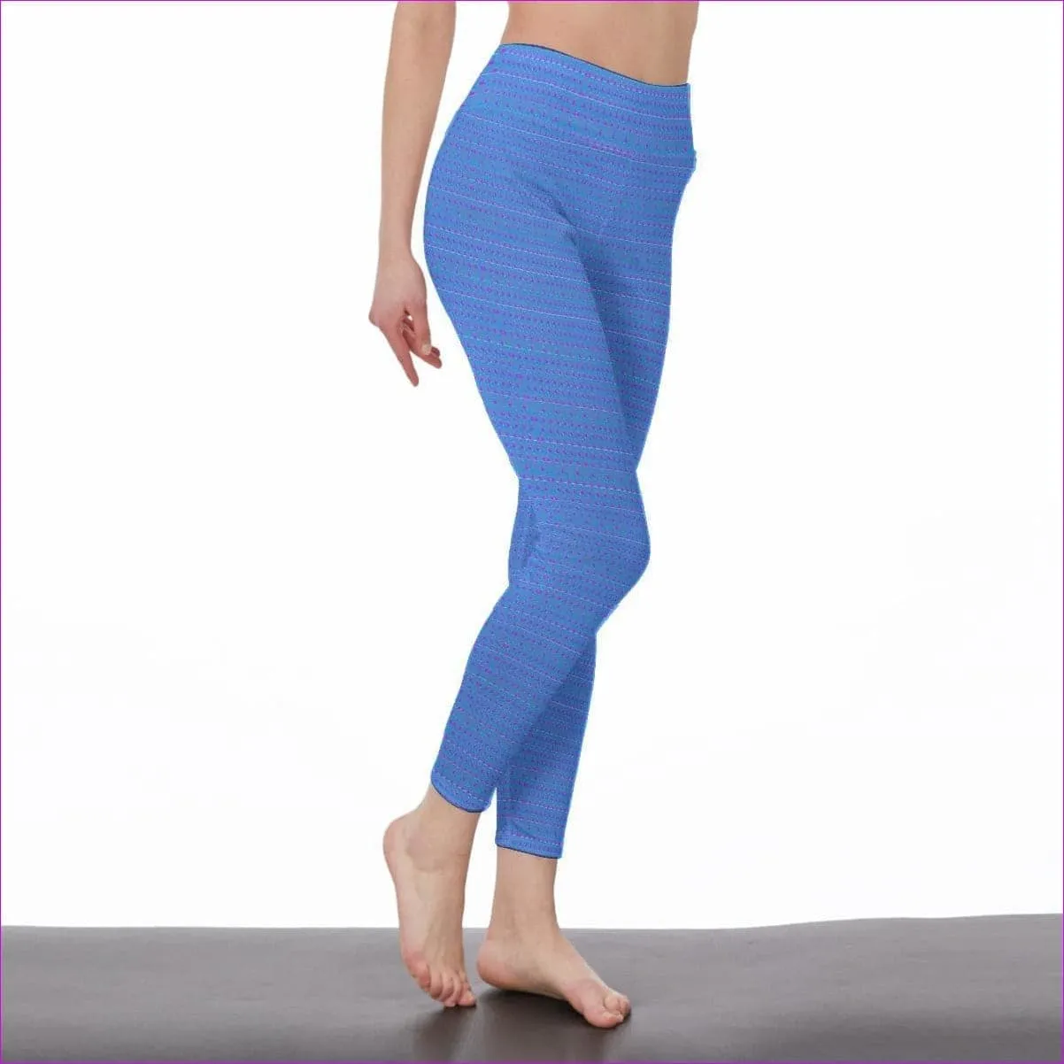 Fishnet Candy Womens High Waist Leggings | Side Stitch Closure-Blue