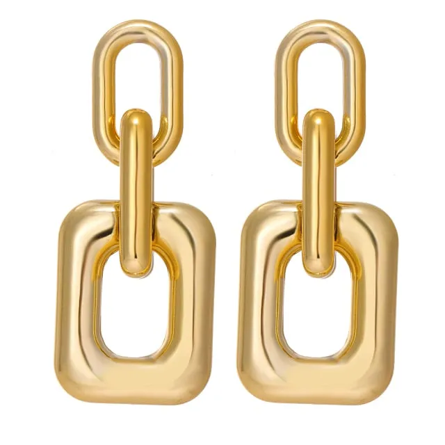 FNIO Fashion Vintage Earrings For Women Big Geometric Statement Gold Metal Drop Earrings 2020 Trendy Earings Jewelry Accessories