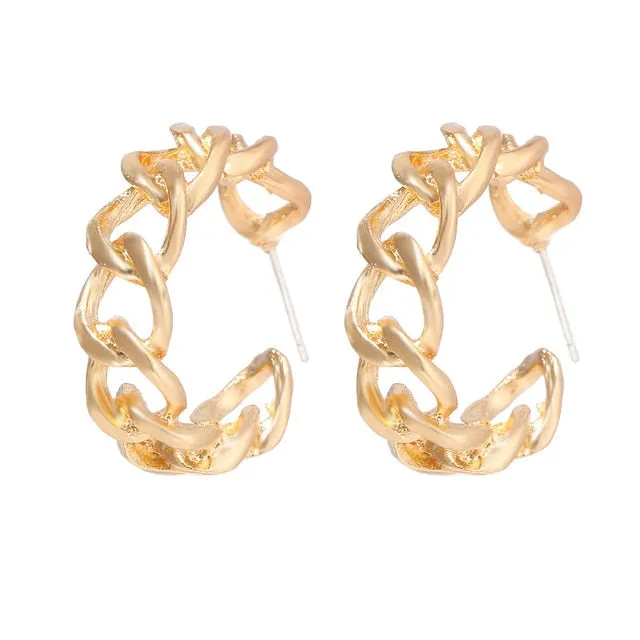 FNIO Fashion Vintage Earrings For Women Big Geometric Statement Gold Metal Drop Earrings 2020 Trendy Earings Jewelry Accessories