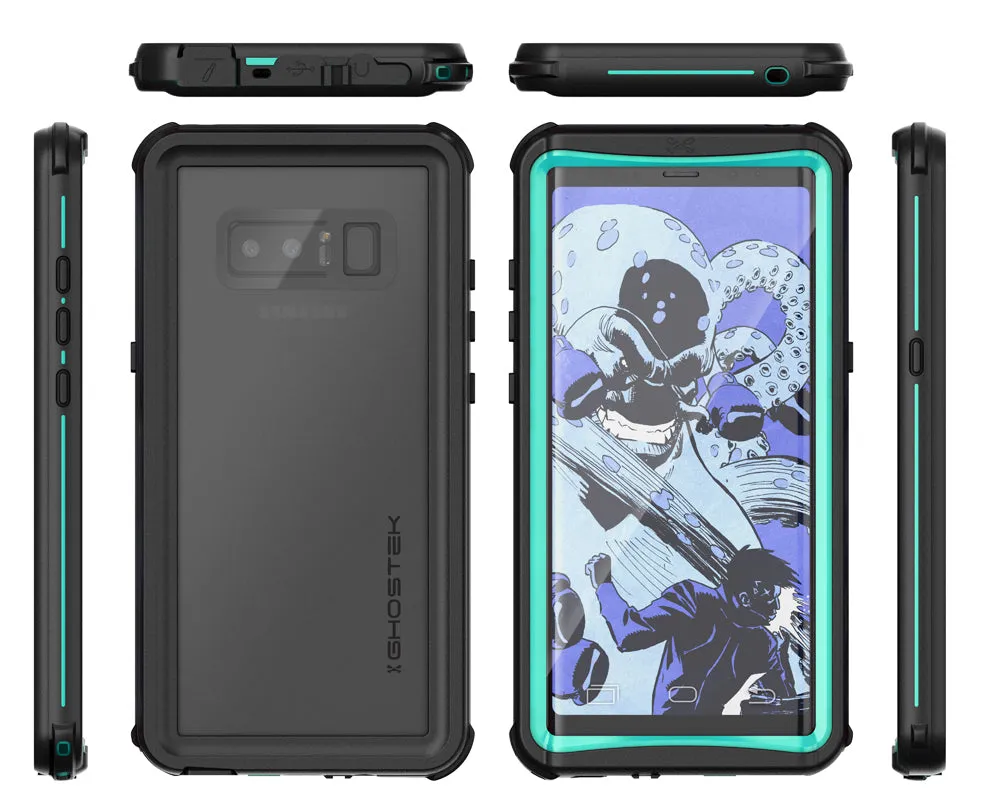 Galaxy Note 8, Ghostek Nautical Galaxy Note 8 Case Military Grade Armor Waterproof Cover | Teal