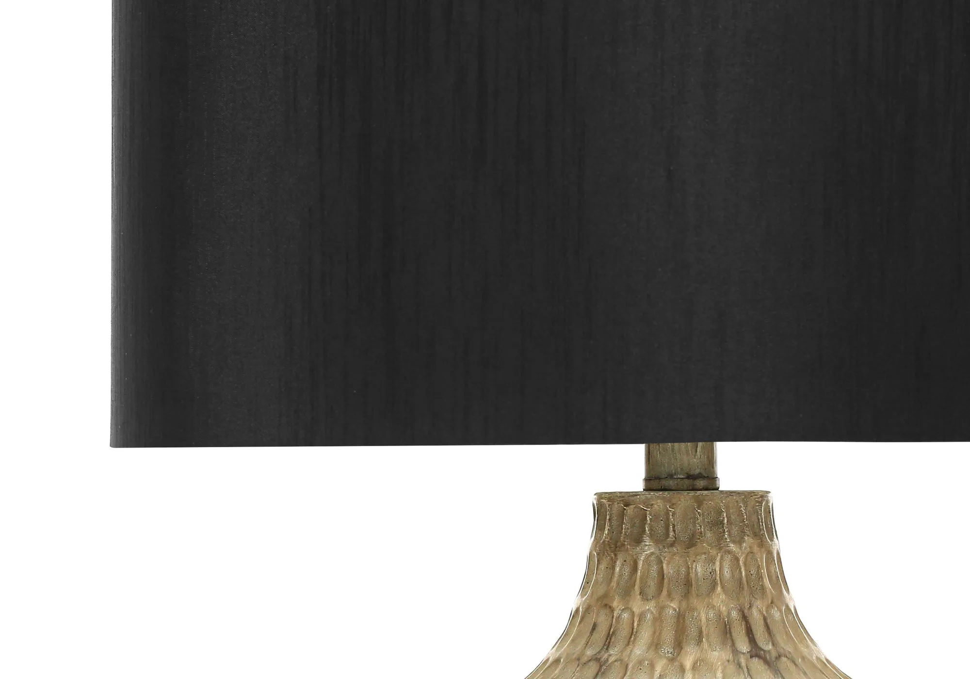 Glowing Elegance - 25"H Black Shade Table Lamp in Contemporary Brown Resin