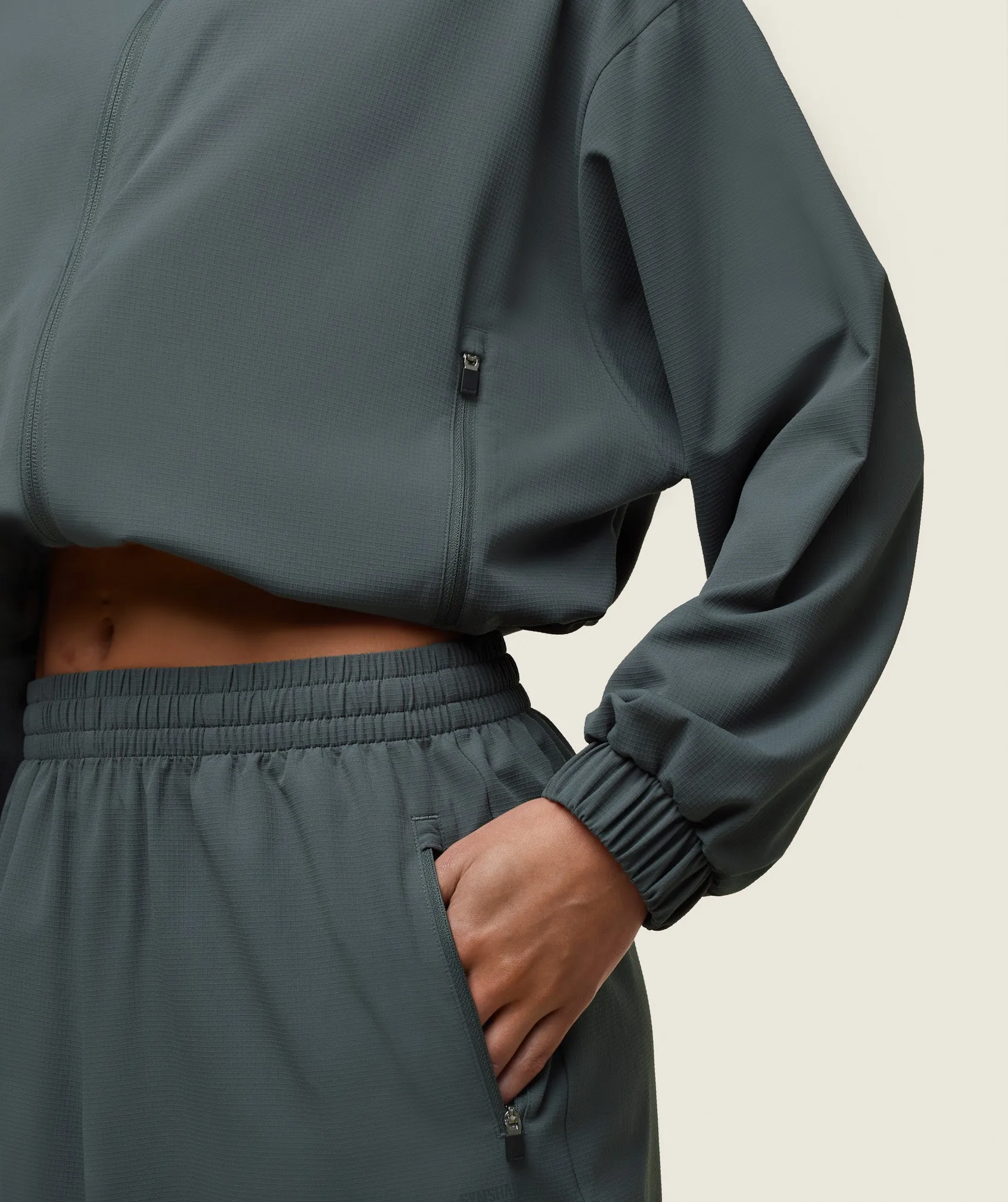 Gymshark everywear Cropped Lightweight Jacket - Slate Teal