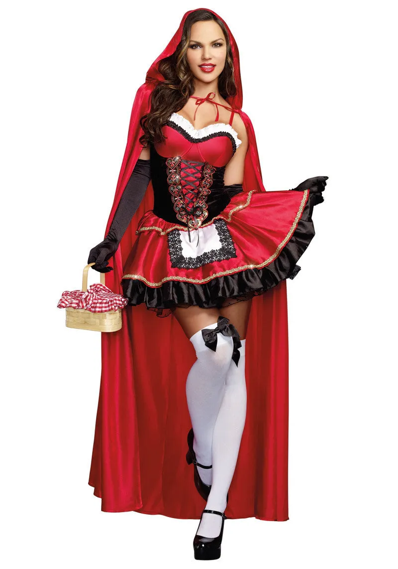 Halloween Fairy Tale Little Red Riding Hood Character Cosplay Uniform Castle Queen's Outfit