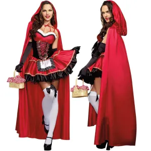 Halloween Fairy Tale Little Red Riding Hood Character Cosplay Uniform Castle Queen's Outfit